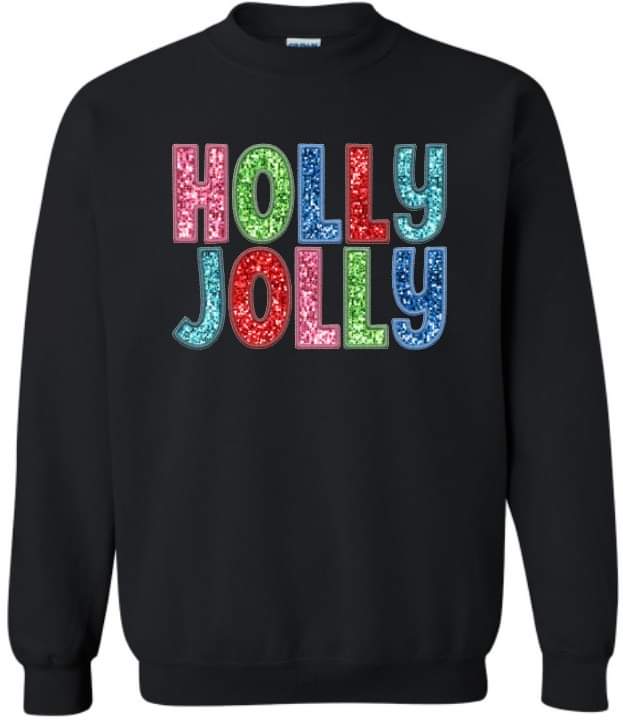 Holly jolly faux sequins
