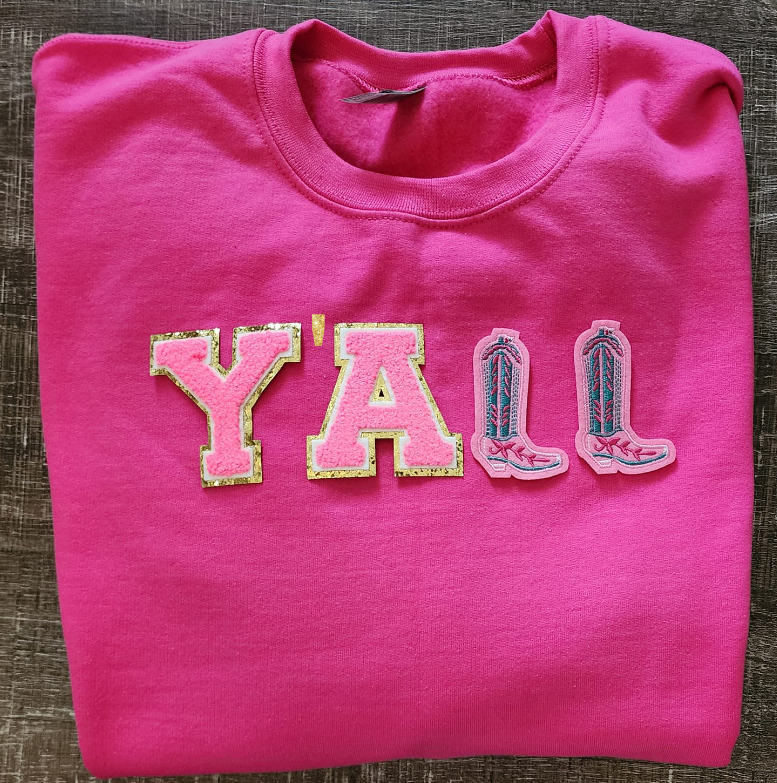 Y'all chenille letters