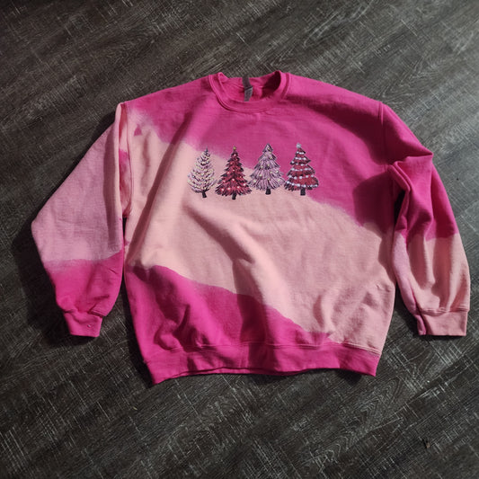 Pink trees bleached sweatshirt