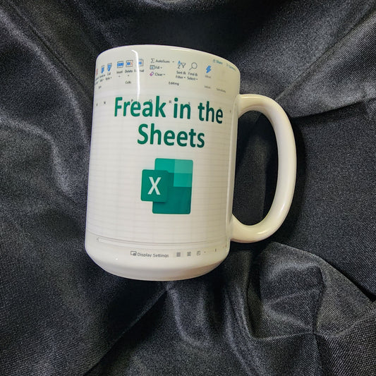 Freak in the sheets 15 oz mug