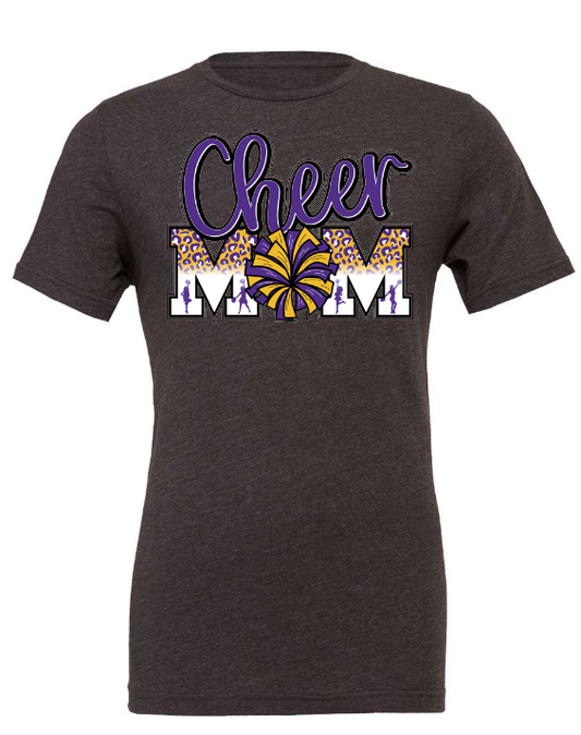 Leopard Cheer Mom purple and gold