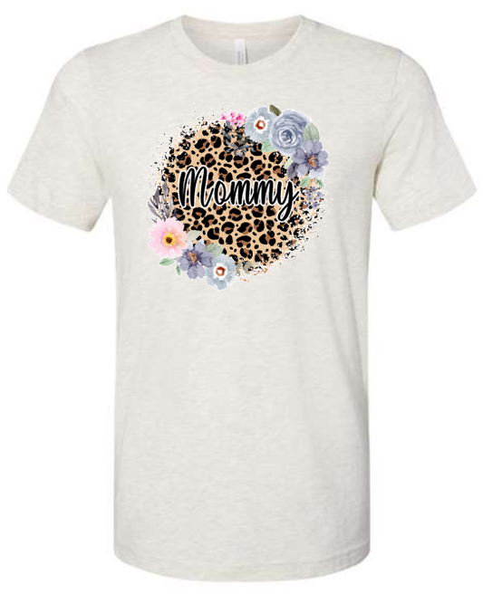 Leopard Floral Circle with any name